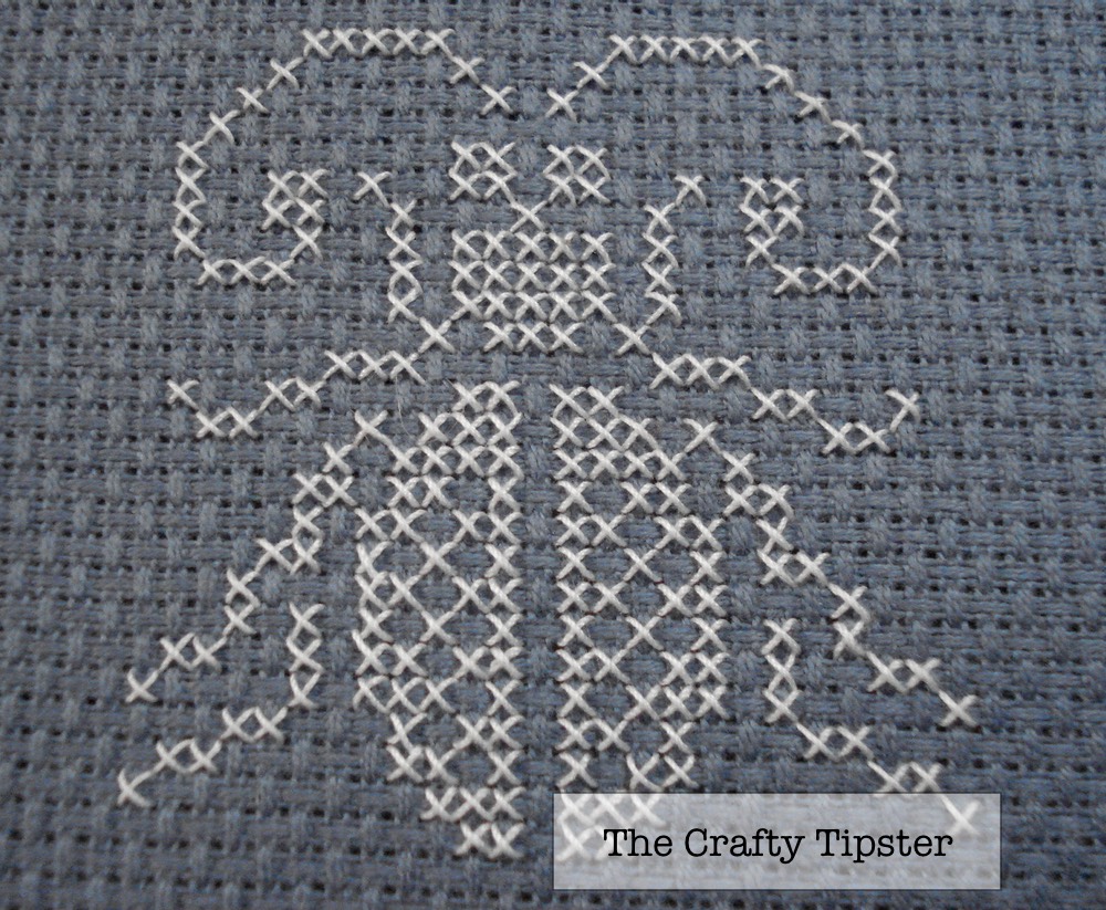 single color cross stitch beetle pattern from The Crafty Tipster