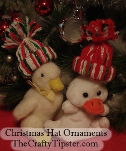 yarn hat ornaments