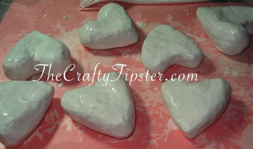 drying paper mache hearts