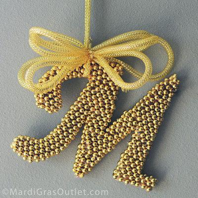 margi gras mosaic beads letter tutorial