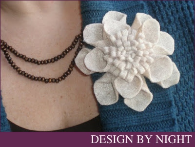 Design By Night no-sew Felt Flower Brooch